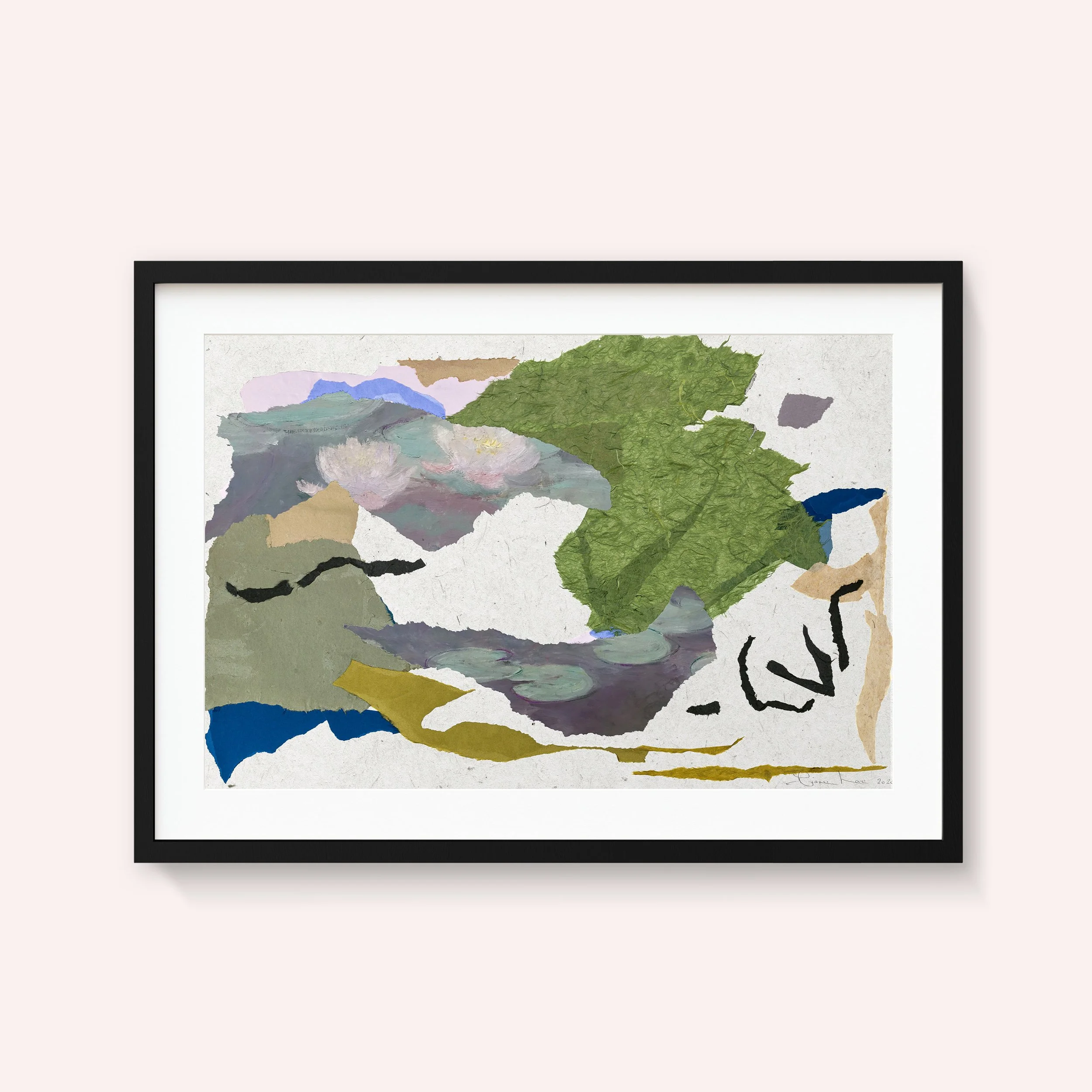 Jardin de Nenuphars Black Framed