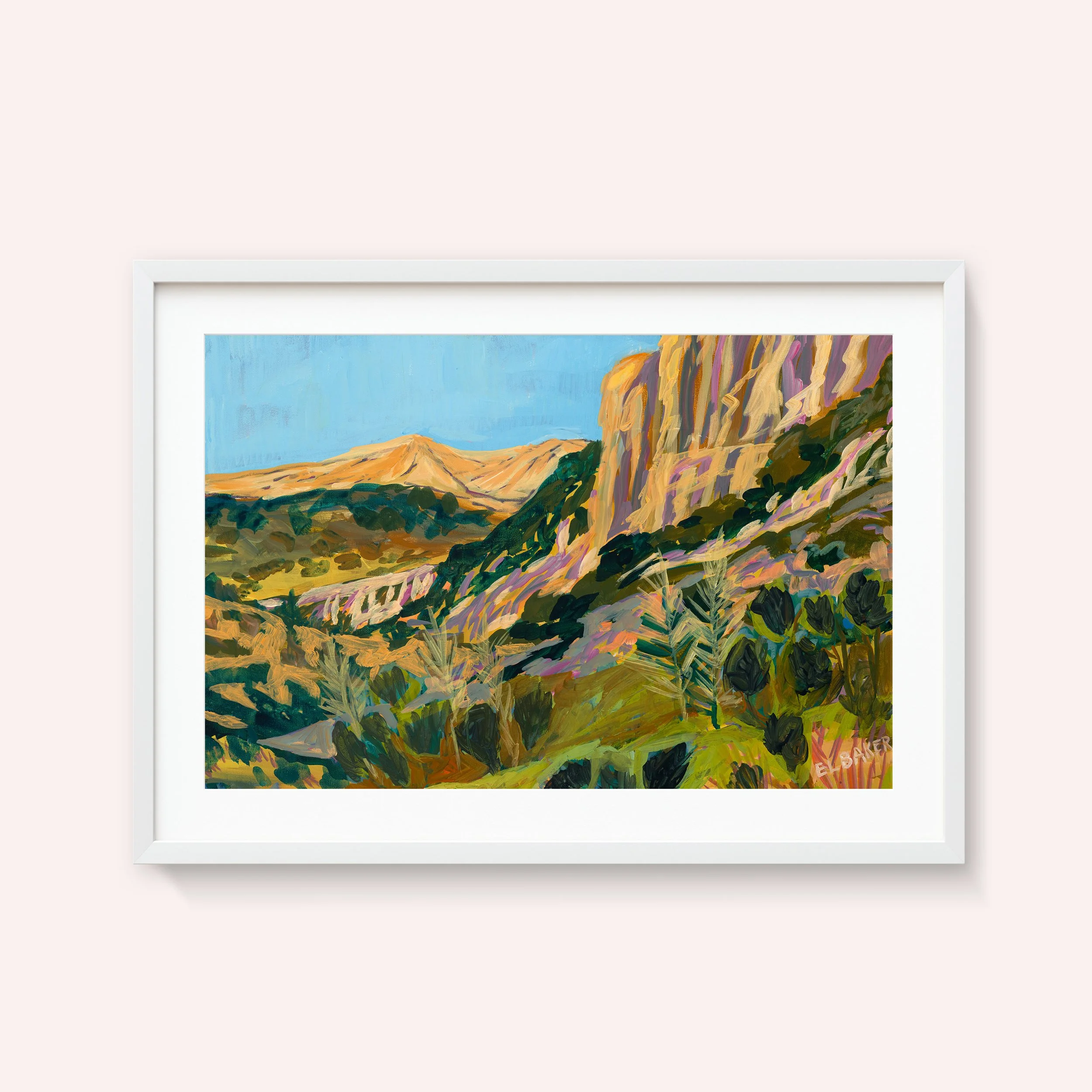 Marbella Mountain Sunset White Frame