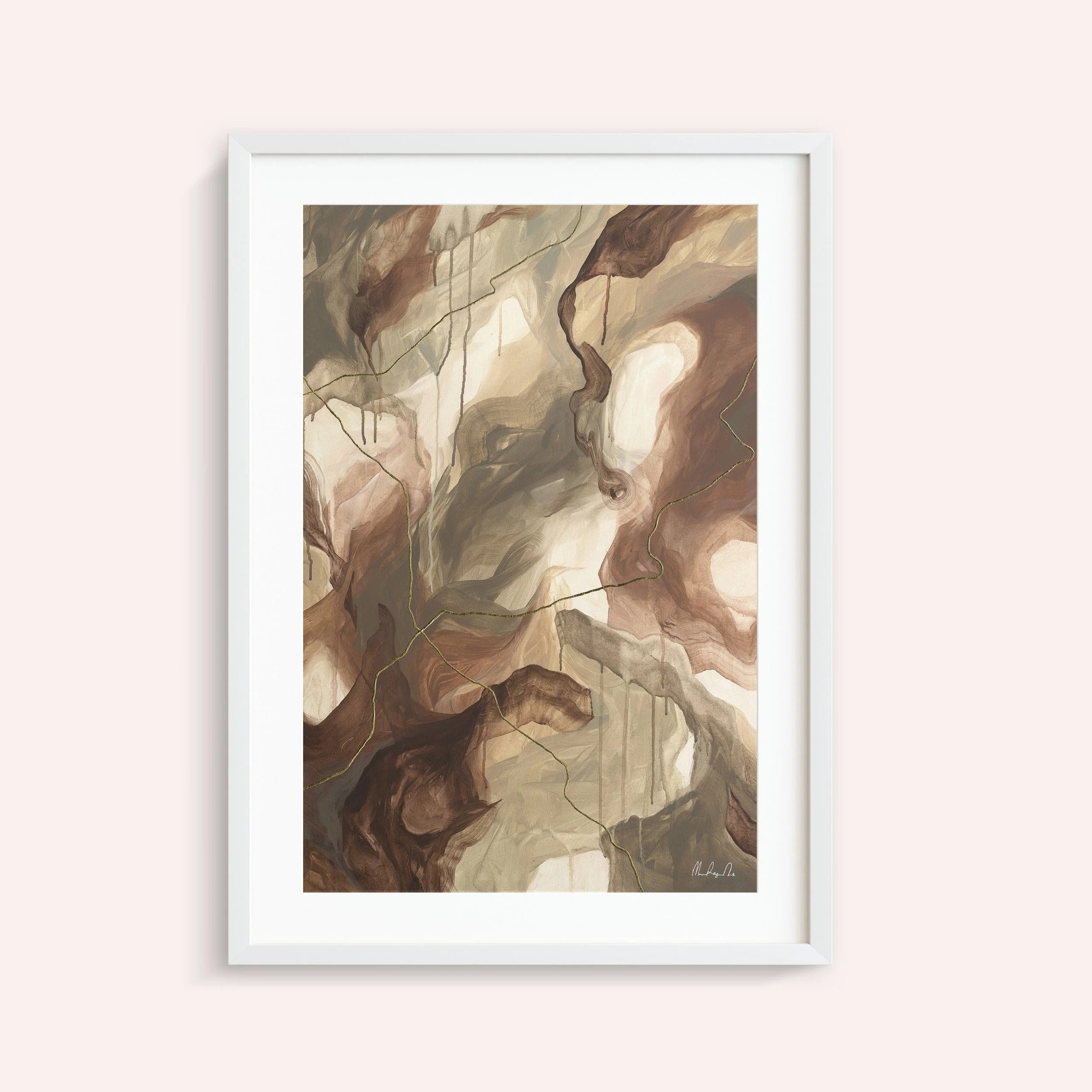 Rivulet of Light White Framed