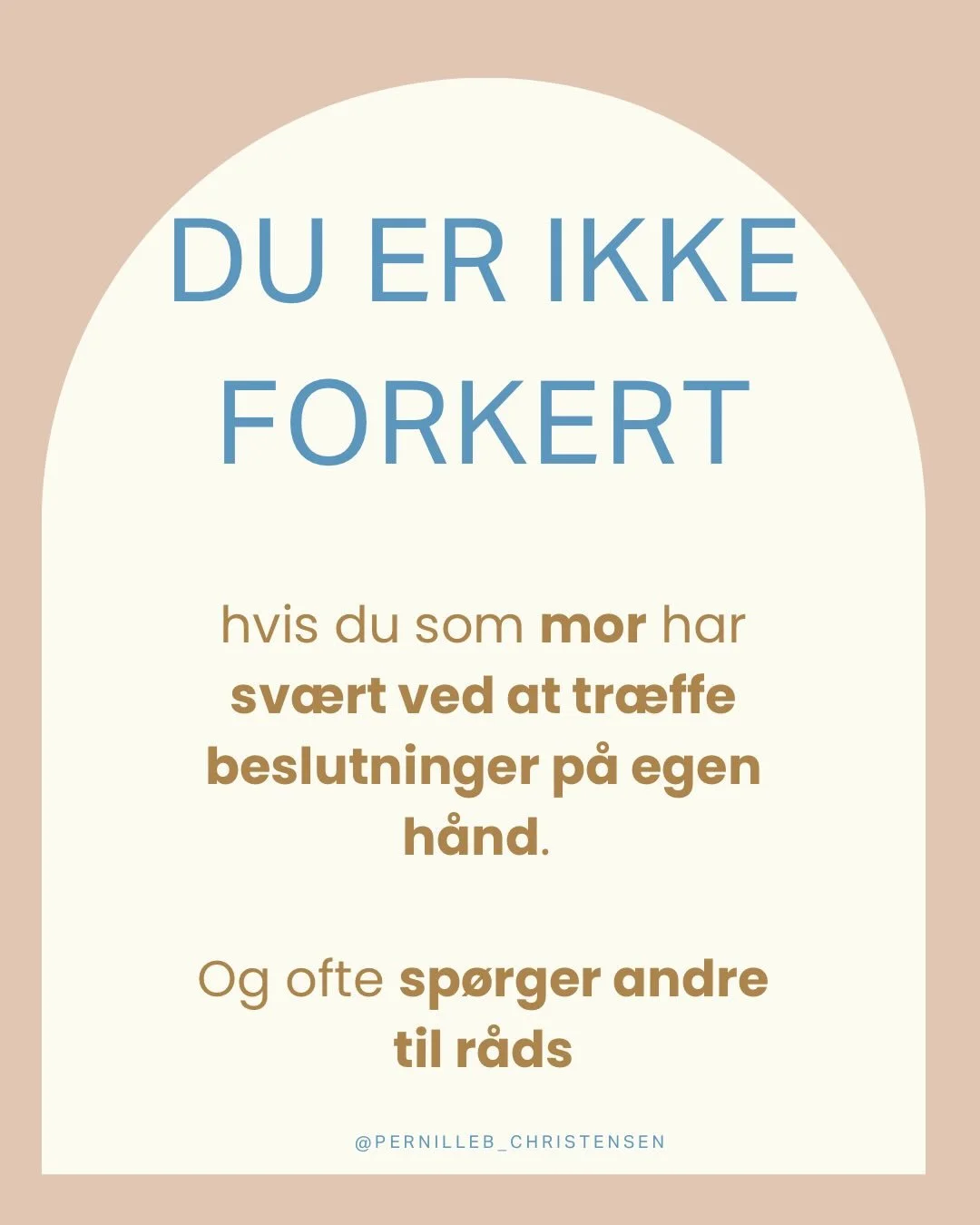 ✨Du er ikke forkert✨ hvis du som mor har sv&aelig;rt ved at tr&aelig;ffe beslutninger p&aring; egen h&aring;nd. Og ofte sp&oslash;rger andre til r&aring;ds

Det er et m&oslash;nster, du har l&aelig;rt fordi du ikke f&oslash;lte dig tryg i din barndom