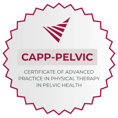 CAPP - Pelvic physical therapy certification held by Unbound Pelvis owner