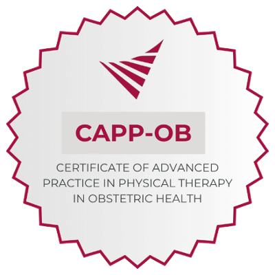 CAPP-OB certification held by Unbound Pelvis pelvic health physical therapist
