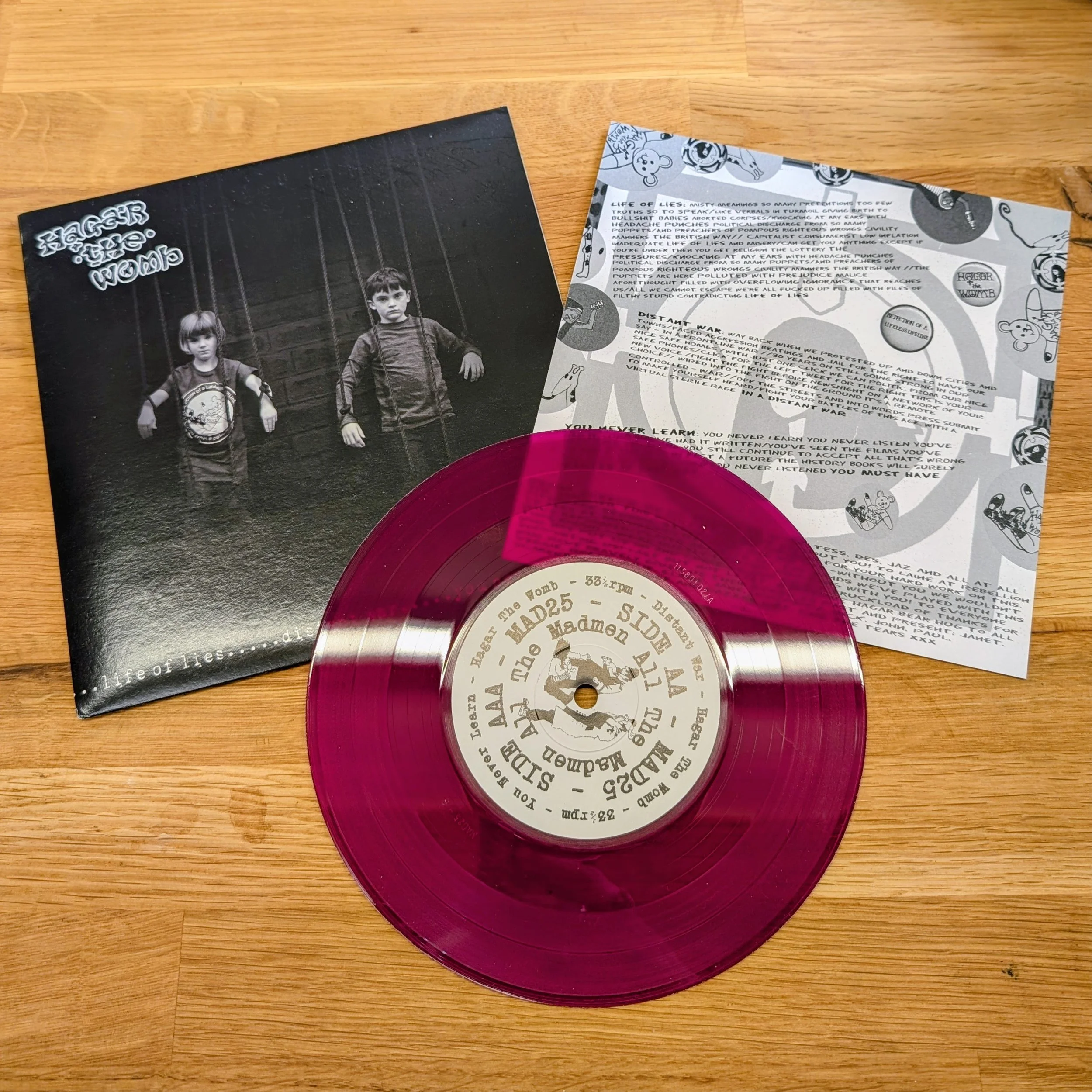 Hagar The Womb – Life of Lies… 7” Vinyl (Pink Vinyl) – All The Madmen Records