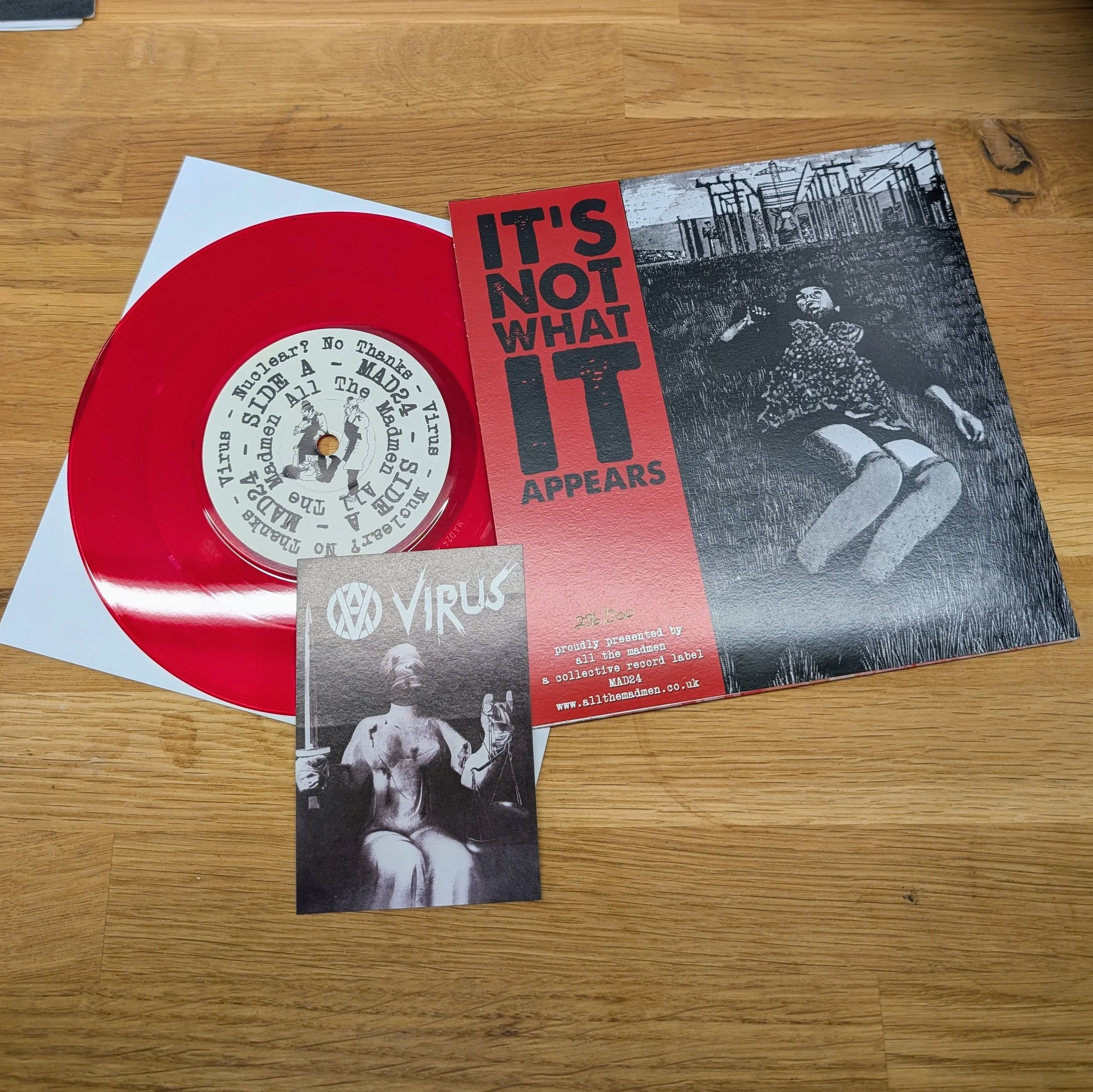Virus – Nuclear? No Thanks / It’s Not What It Appears 7” Vinyl (Red Vinyl) – All The Madmen Records