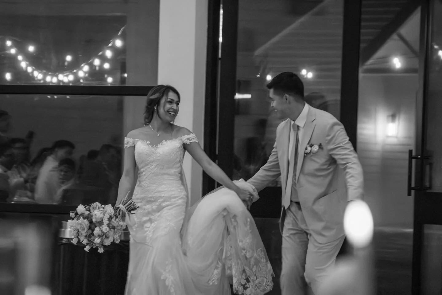 ✨ Just married and already dancing through life together. These candid entrance moments are some of my favorite to capture&mdash;pure joy, unscripted love, and a room full of people cheering you on.
.
#WeddingEntrance #CandidWeddingMoments #BrideAndG