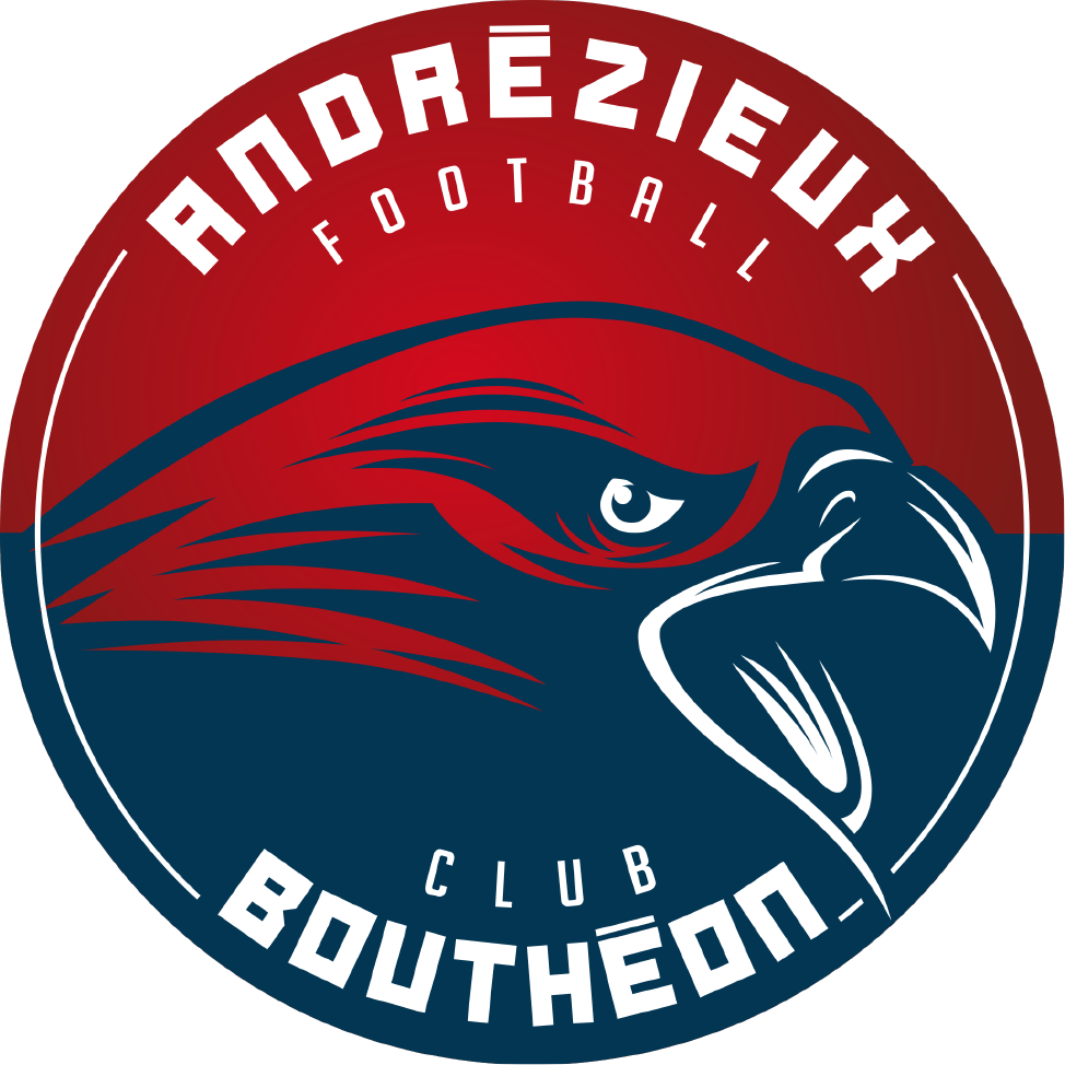 Logo du club de football IAndreziux de Bouthéon, avec un aigle stylisé et des couleurs rouges et bleues.
