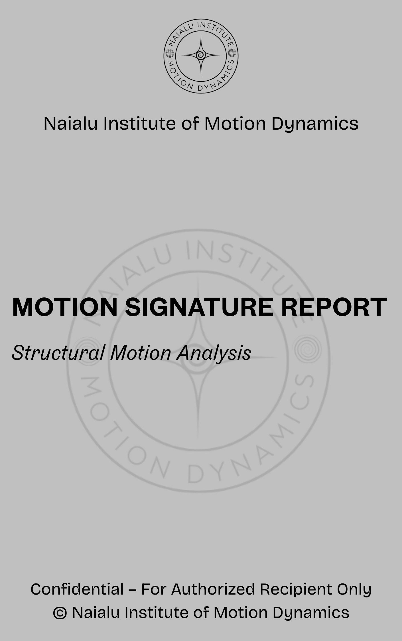 Motion Signature Report