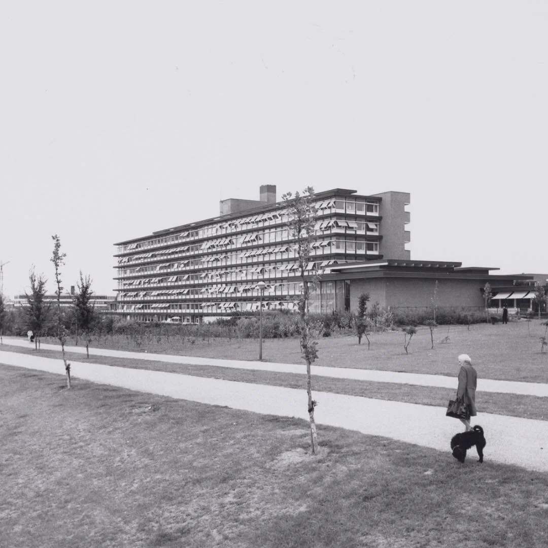 1971 &amp; Now: once a major healthcare hub in Amsterdam-West, the Andreas Ziekenhuis opened its doors in 1970 near Cornelis Lelylaan. For decades, residents could come here for general hospital care, including emergency treatment, maternity services