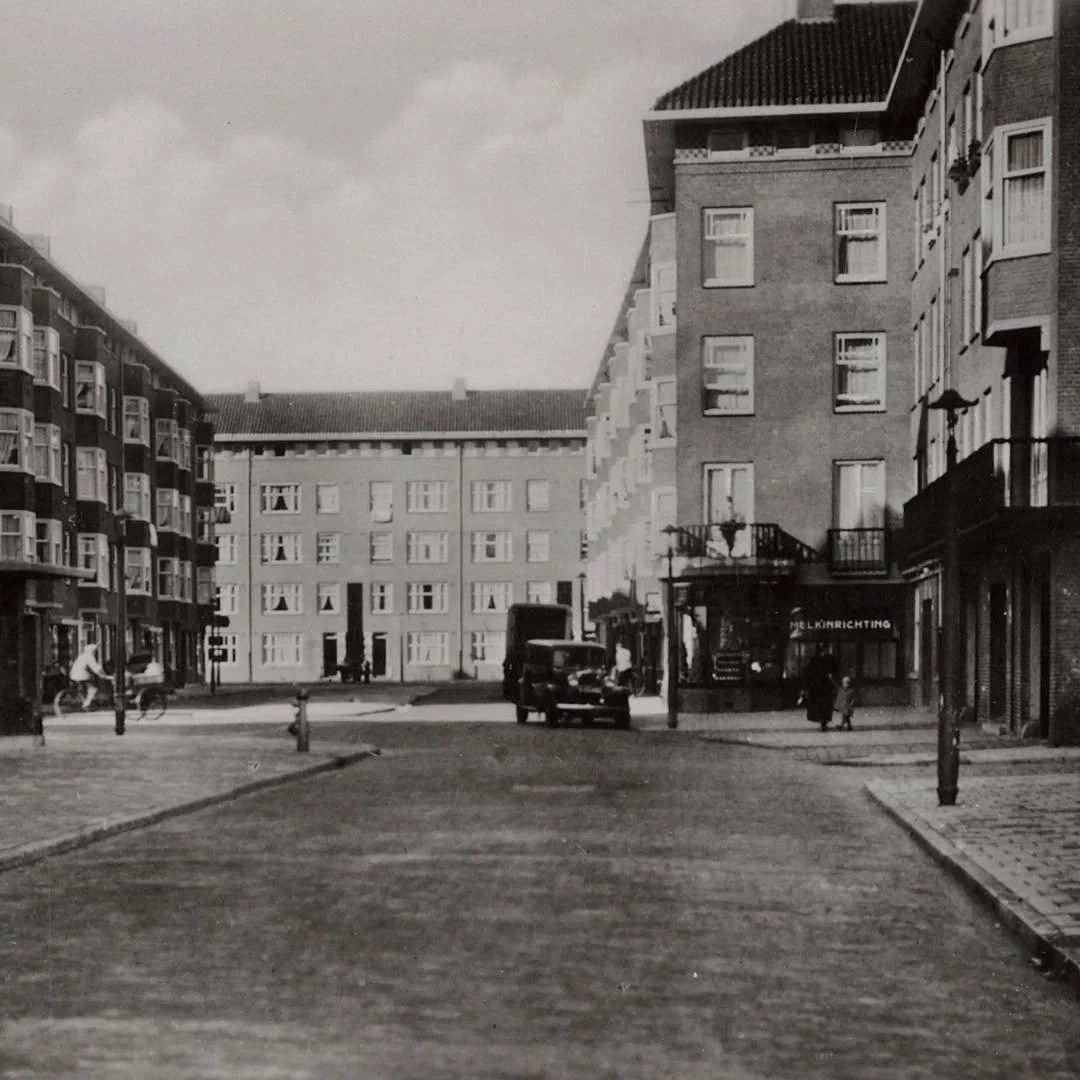 1930 &amp; Now: in this post you see the Vancouverstraat on the corner with Marco Polostraat (on the left), and looking in the direction of John Franklinstraat in the back of the photo. #thenandnowamsterdam