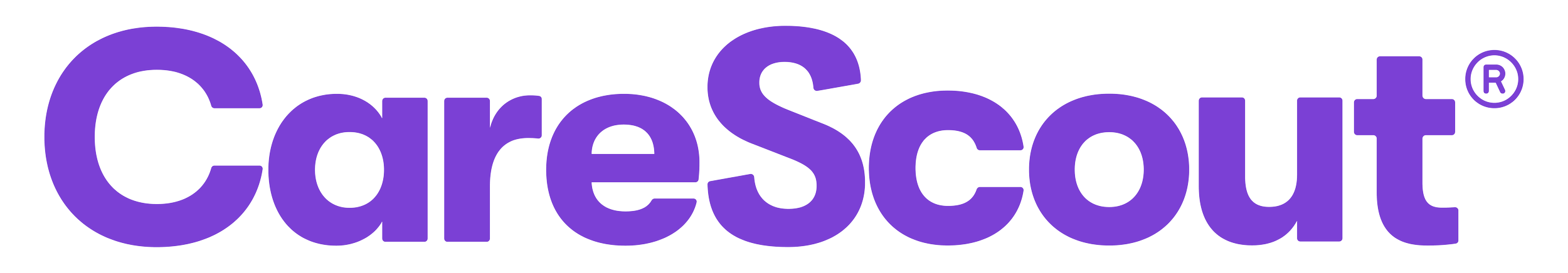 Carescout logo in purple text.