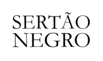 Texto: "Sertão Negro" em fonte preta sobre fundo branco.