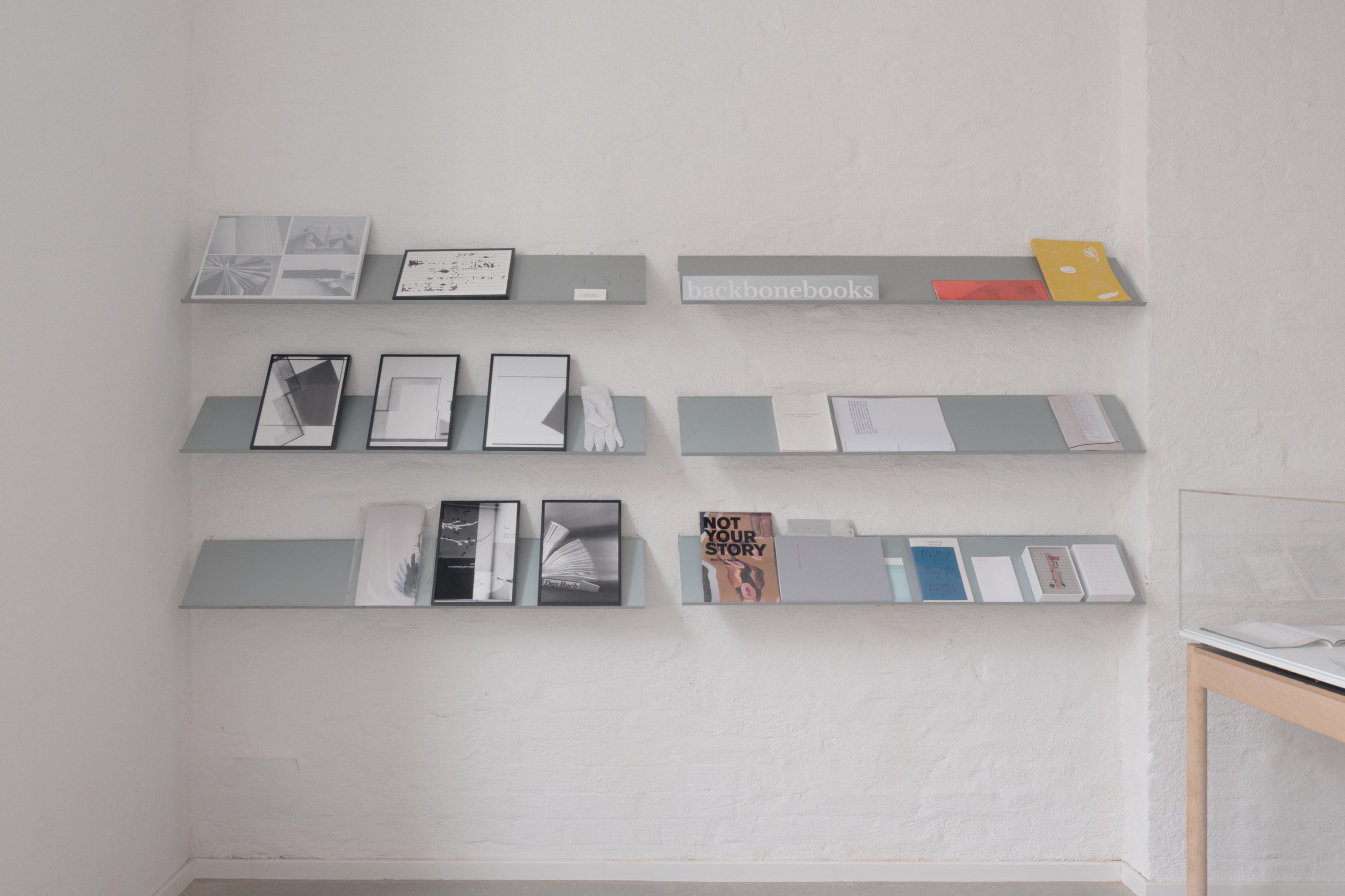 Interior photos of bacbonebooks' studio, Berlin.