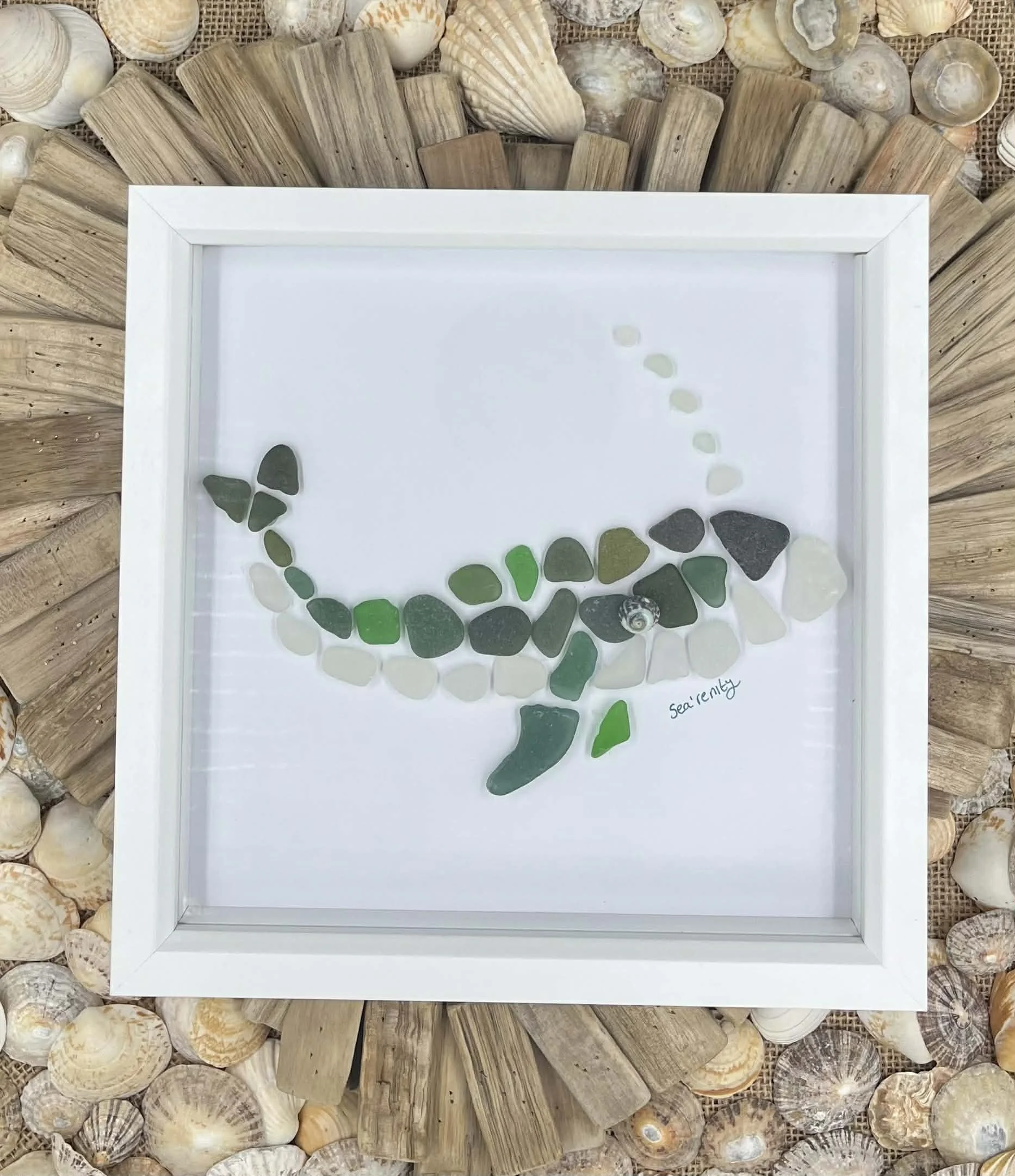 Sea Glass Whale Wall Art