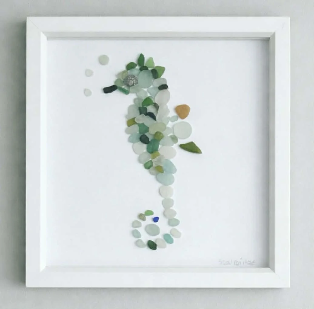 Sea Glass Seahorse Art