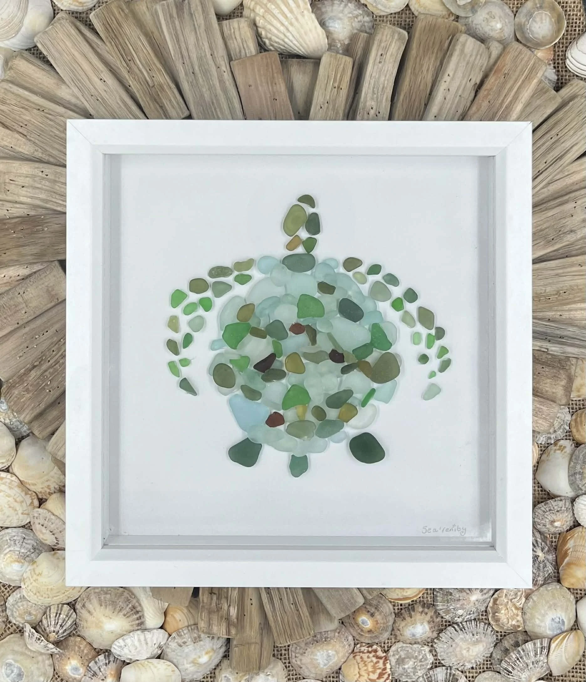 Sea Glass Turtle Wall Art