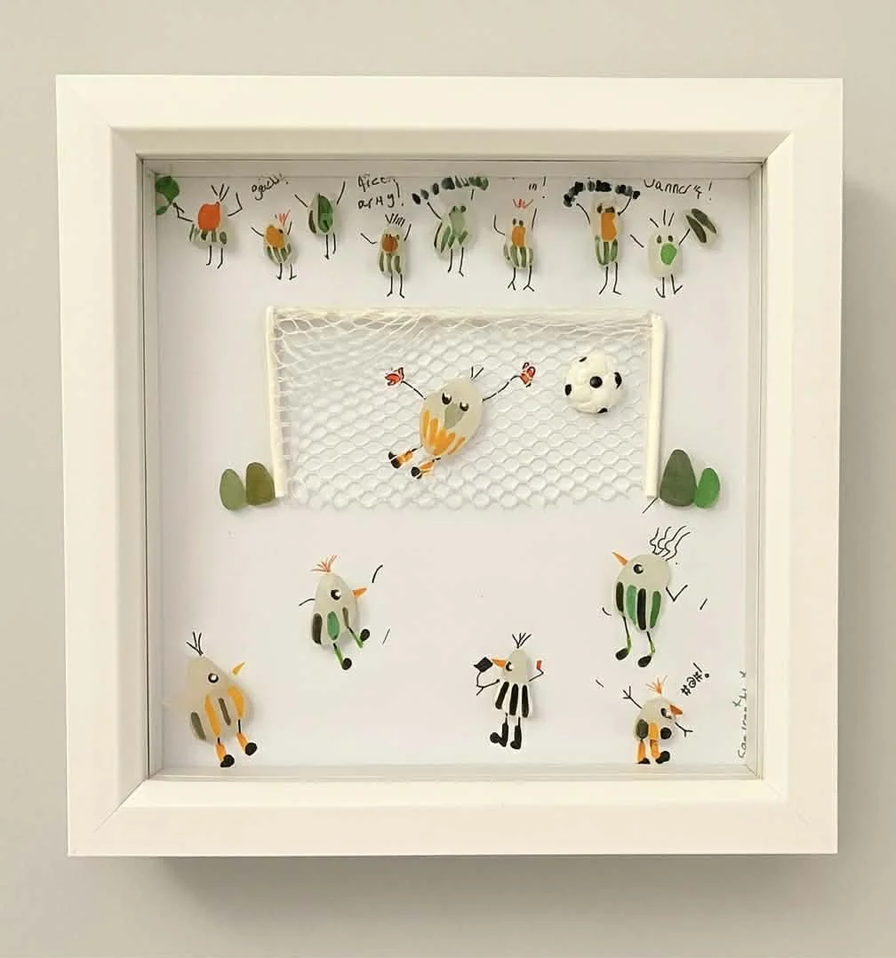 Handmade Sea Glass Soccer Art