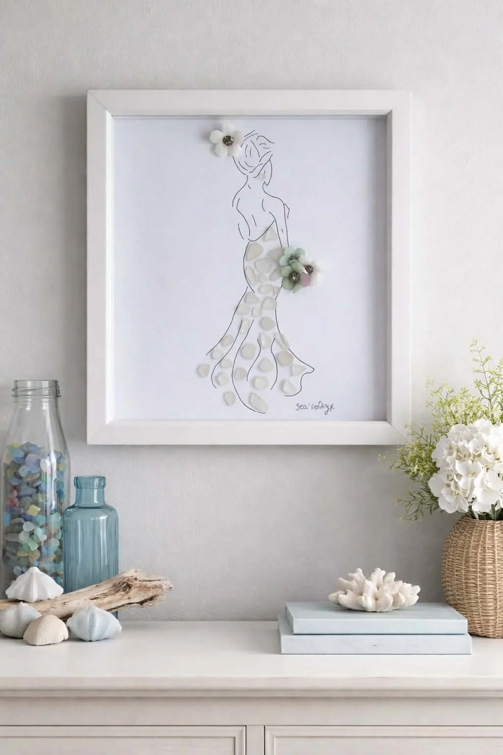 Coastal Elegance Sea Glass Wall Art