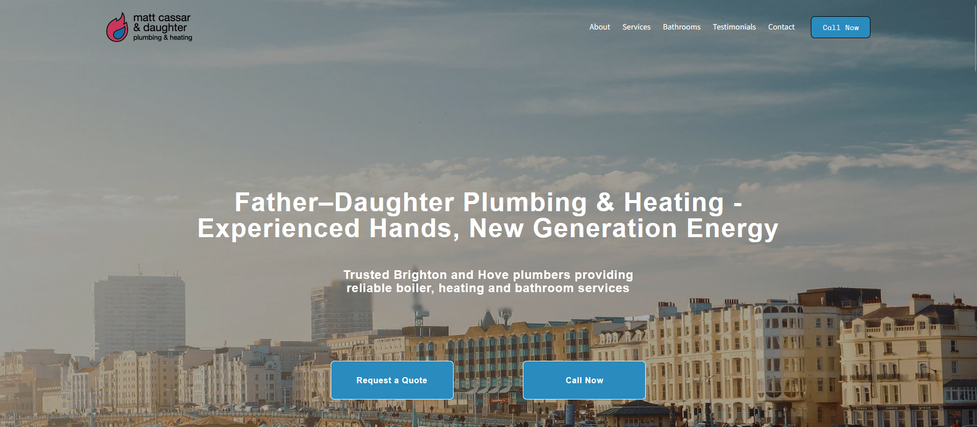 Local plumbing and heating firm Squarespace rebuild with SEO foundations and Google Business Profile optimisation.