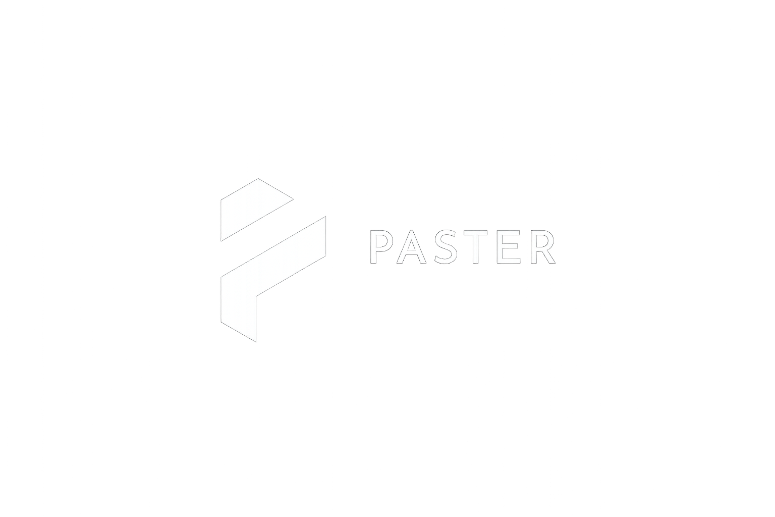 Logo met een gestileerd zwart en wit icoon en de tekst 'POSTER' ernaast op een zwarte achtergrond.