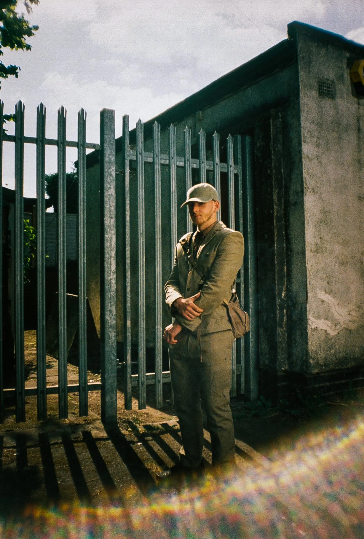 young man modelling defends sportswear suit