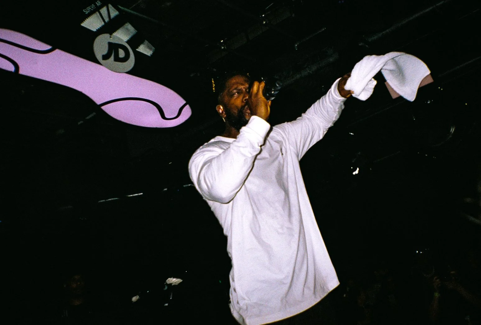 grime musician Ghetts performing at exclusive Adidas London pop up shop in collaboration with Da Metal Messiah