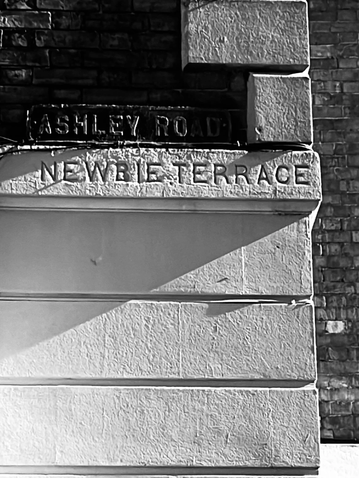 Ashley road street sign in Bristol in black and white