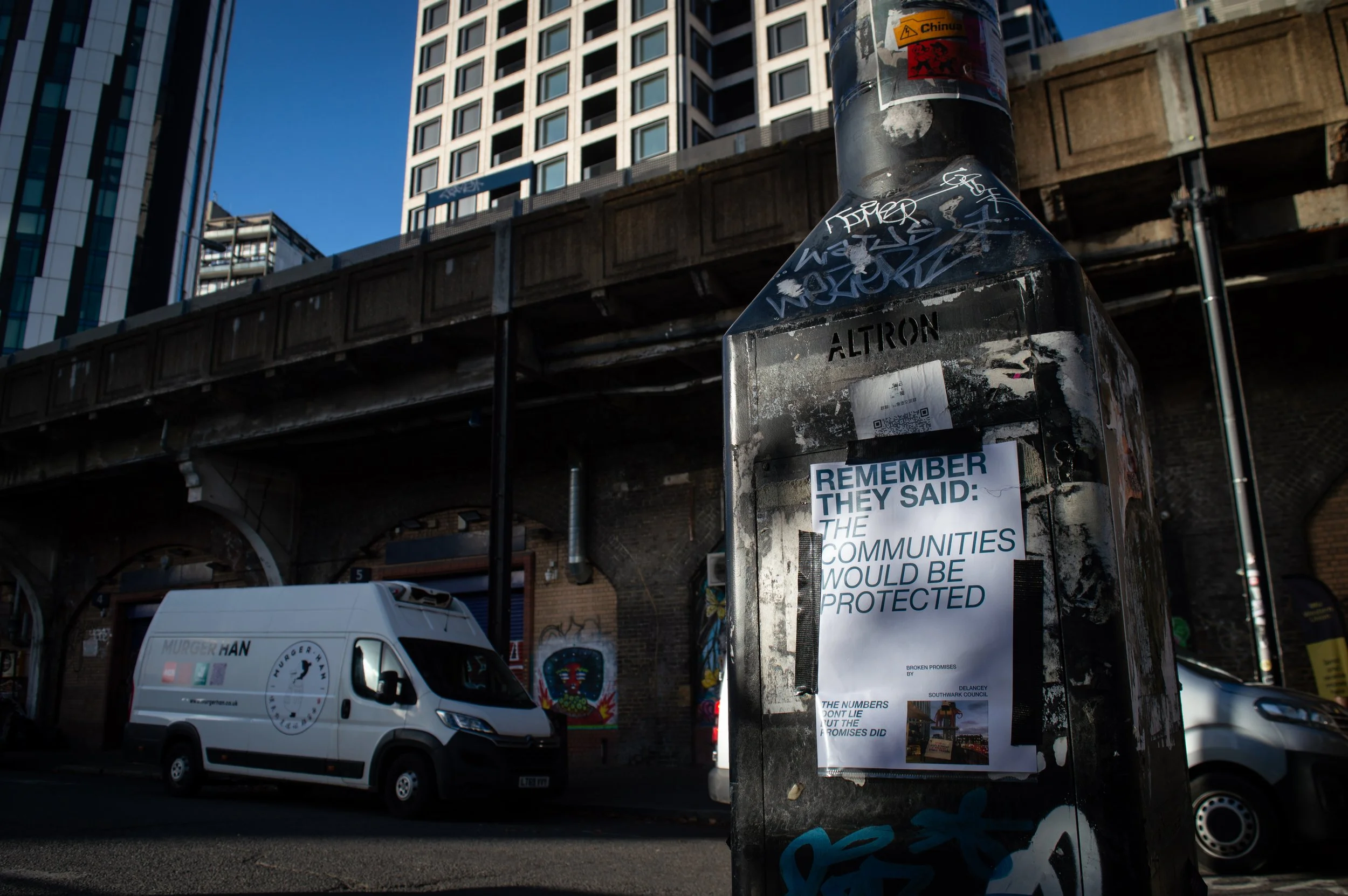 Community poster in Elephant and Castle.