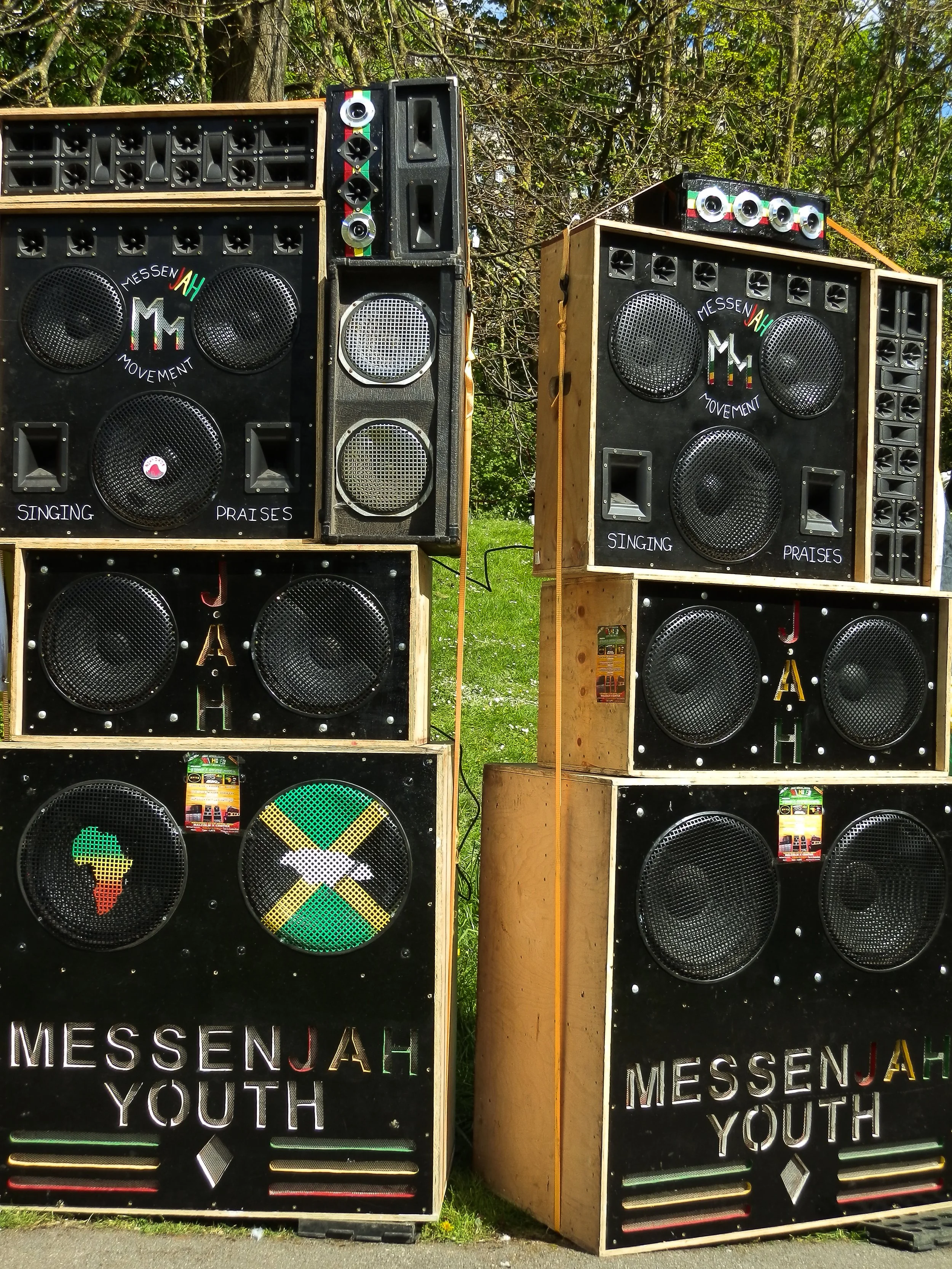 large rig speakers in Castle Park in Bristol