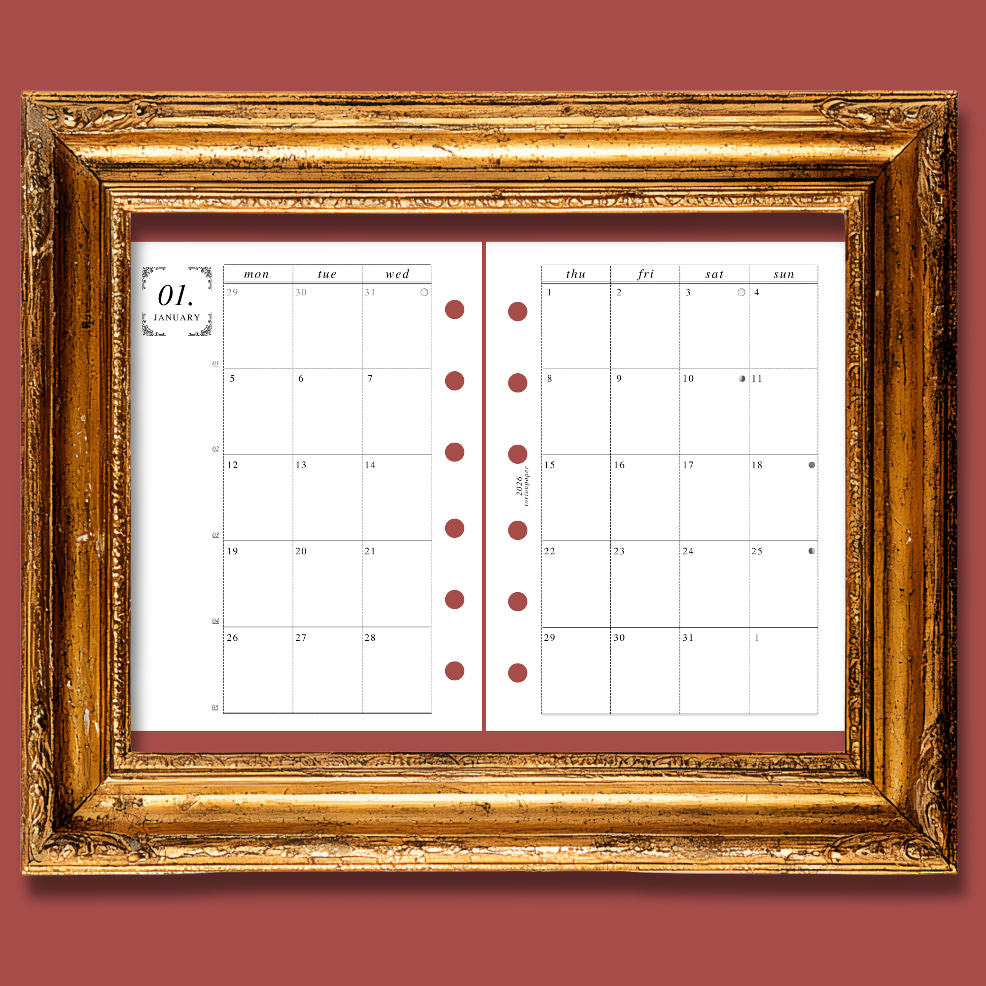 005 Dated 1 Month on 2 Page - pocket