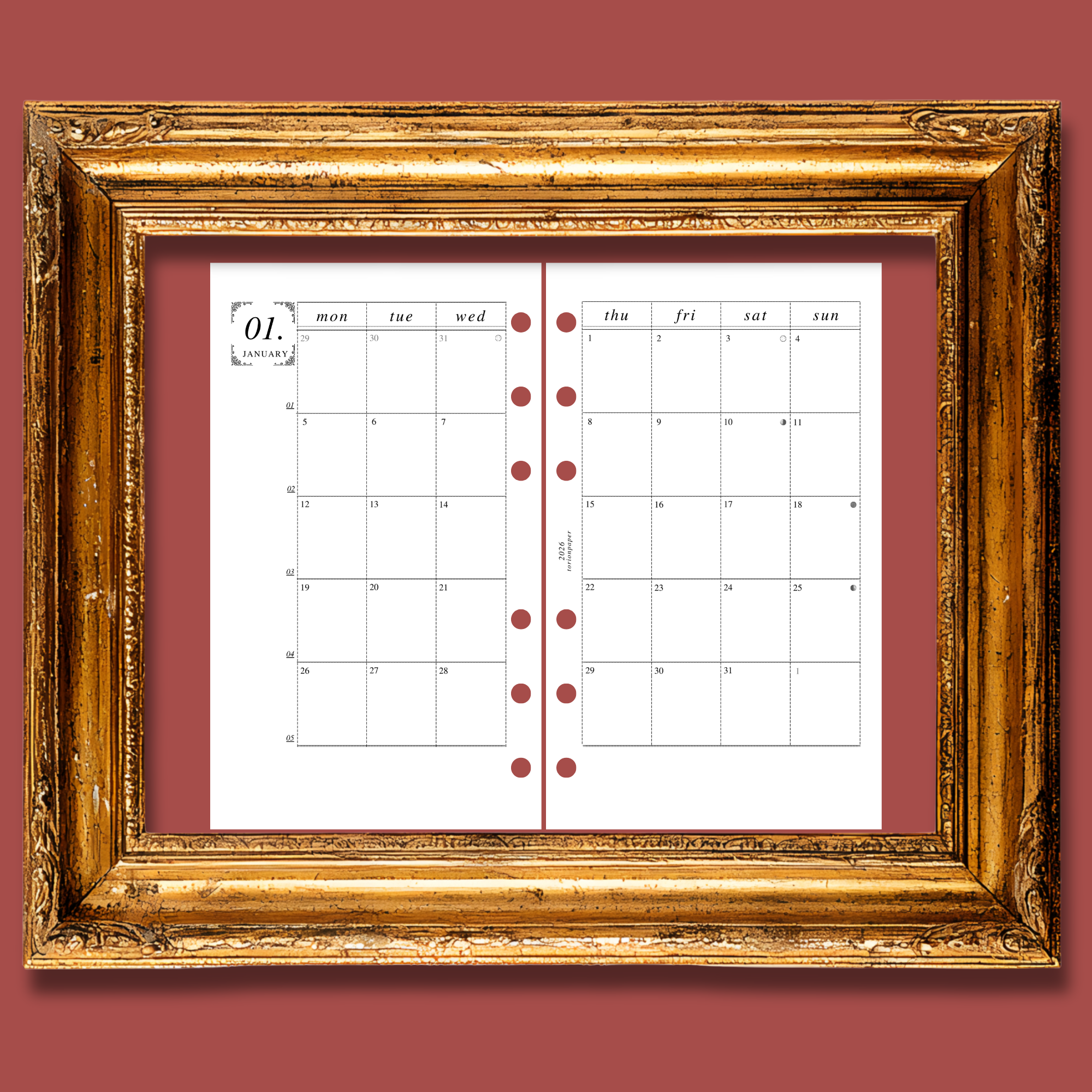 026 Dated Month on 2 Page - personal