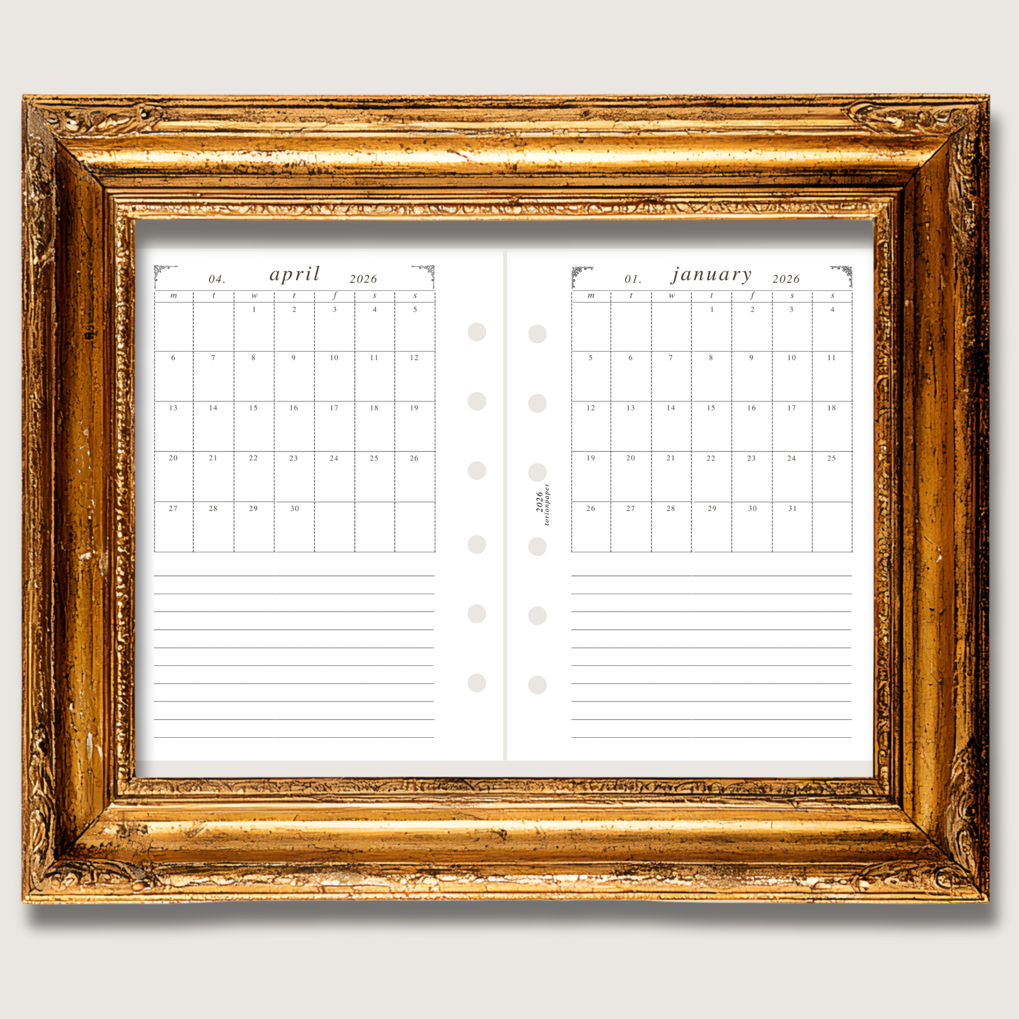 008 1 Month on 1 Page Tracker - pocket