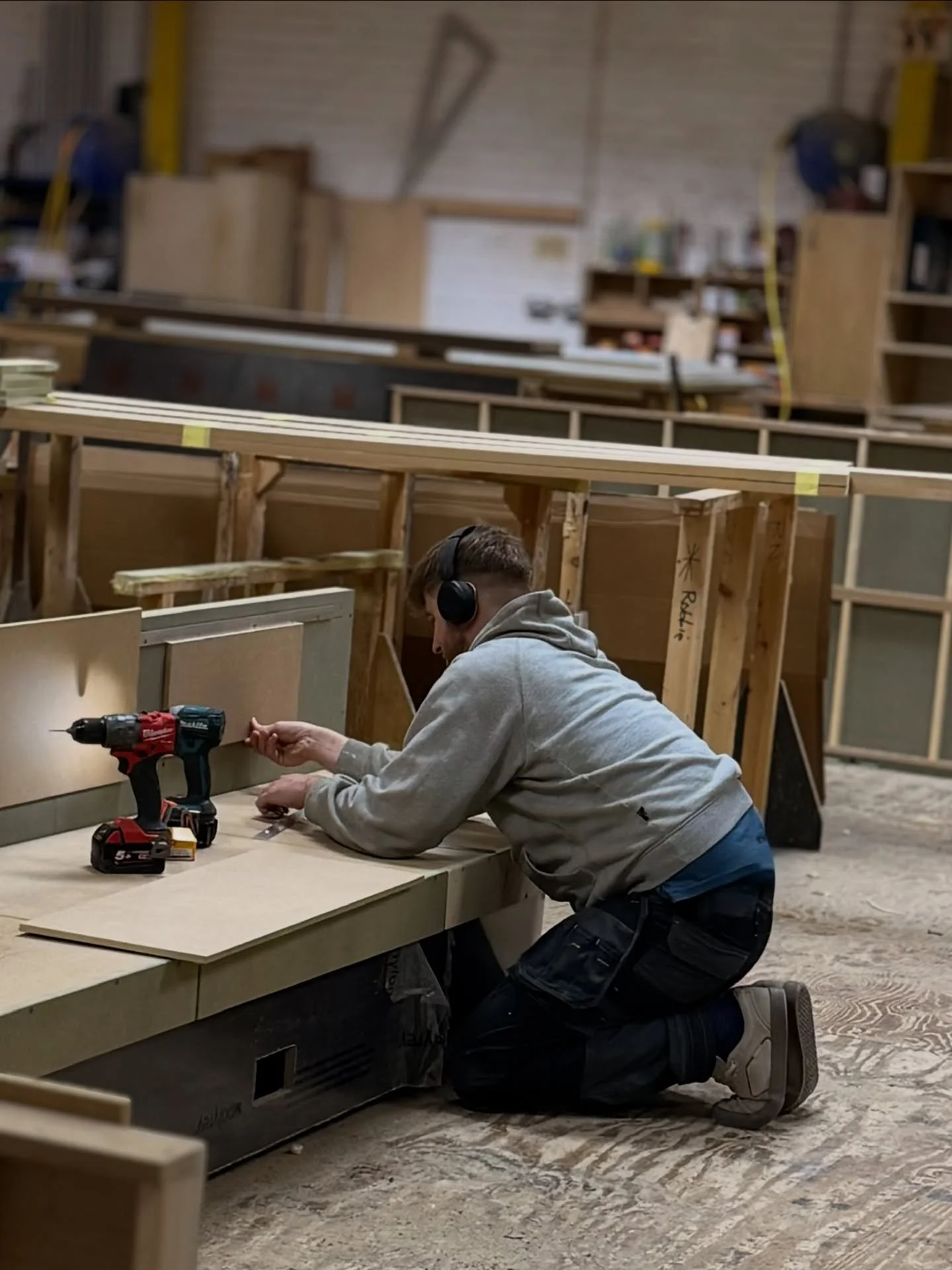 James putting the finishing touches on this custom banquet seating, details that make all the difference. 👌🪑

#CustomFurniture #BanquetSeating #Craftsmanship #MadeToOrder #WorkshopLife QualityBuild FurnitureMakers