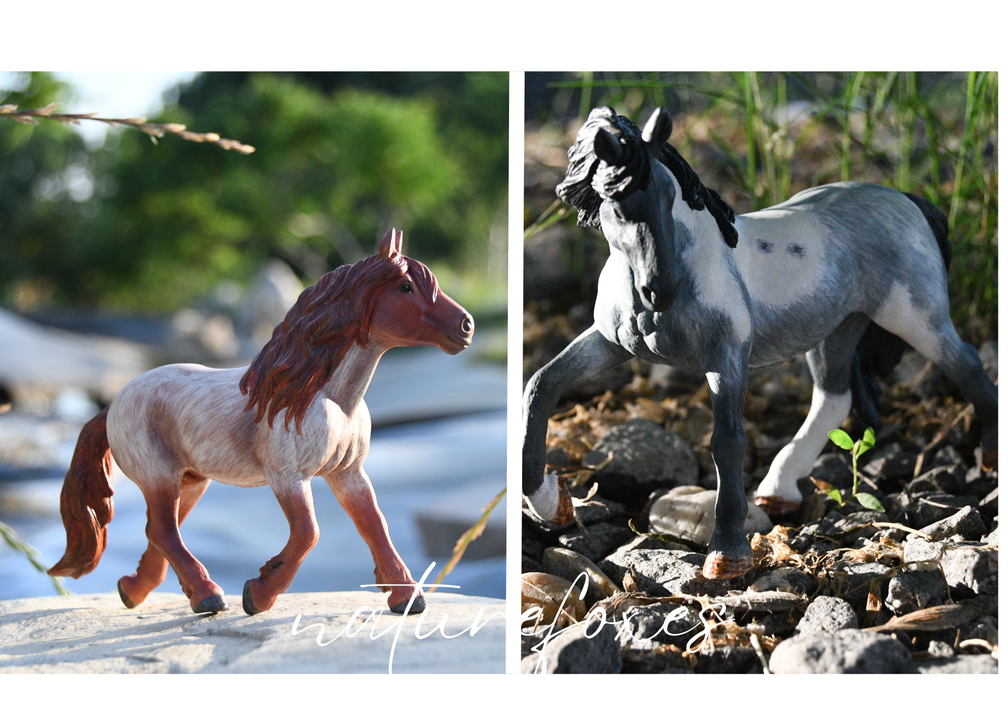King and Duke, my two roan custom model horses! Schleich custom model horses