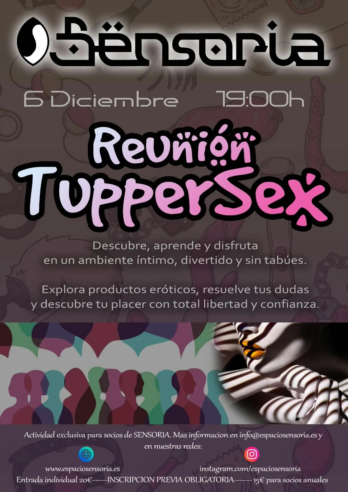       
  
    Fiesta de Tuppersex / Tuppersex party    Especial 5 Sentidos    (English below ⤵️)    KinKiMonKi y Púrpura Erótica (tu tienda erótica de confianza en Motril 💜) te invitan a esta reunión Tuppersex en la que haremos un viaje por los cinc