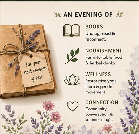 Book Gift Lavendar Sprig Wellness Retreat Schedule