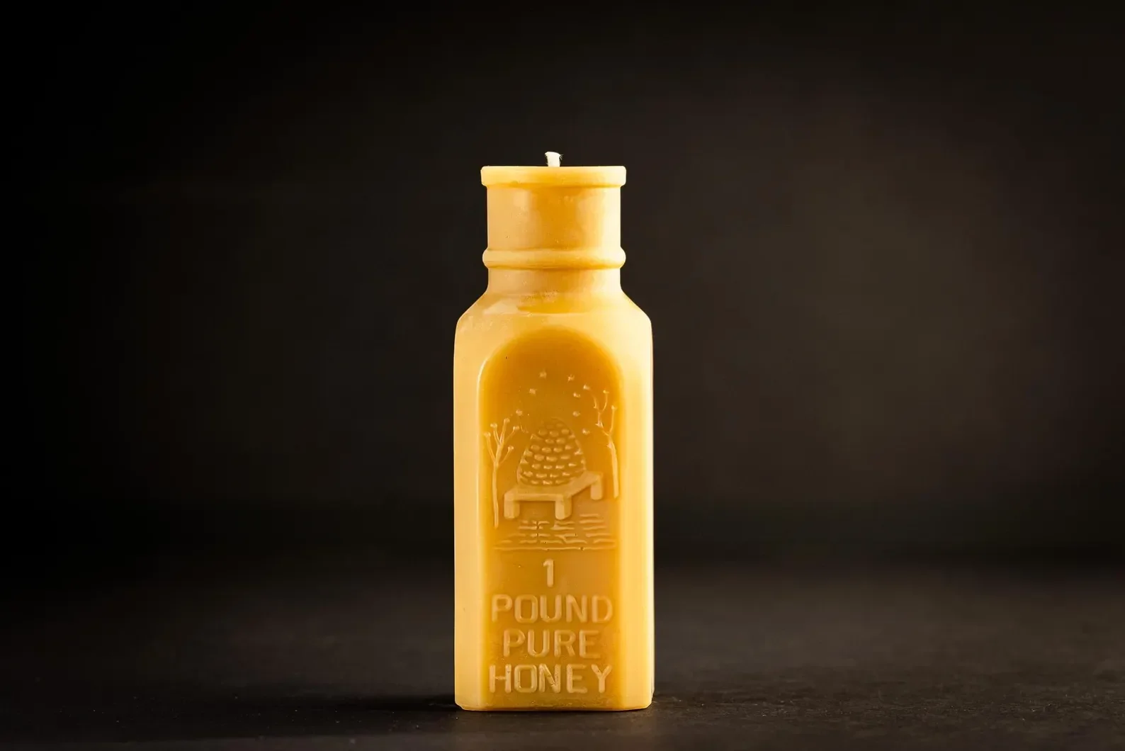 Wholesale - 1 Lb. Honey Bottle Beeswax Candle