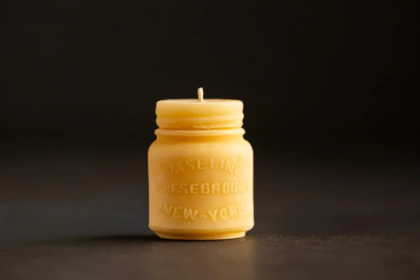 Vaseline Jar Beeswax Candle - Small