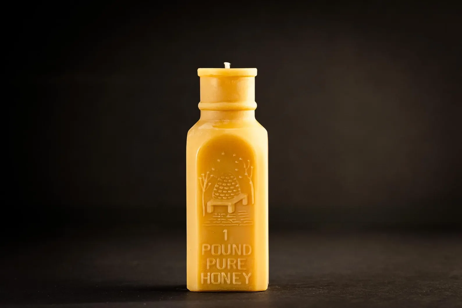 1 Lb. Honey Bottle Beeswax Candle
