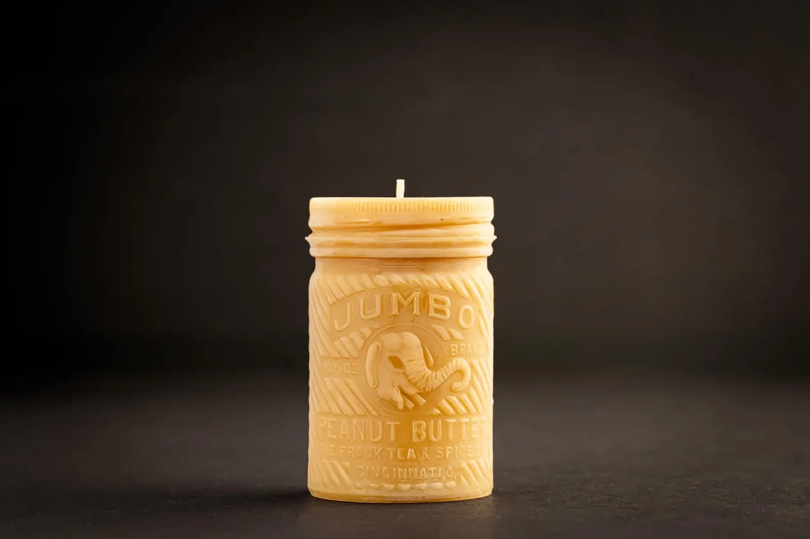 Jumbo Peanut Butter Jar  Beeswax Candle - Large