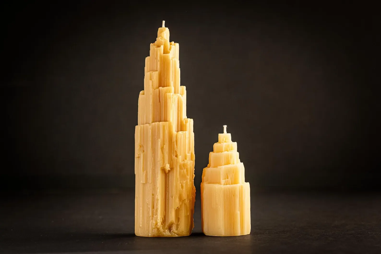 Selenite Crystal Beeswax Candle Collection - Sm/ Lg