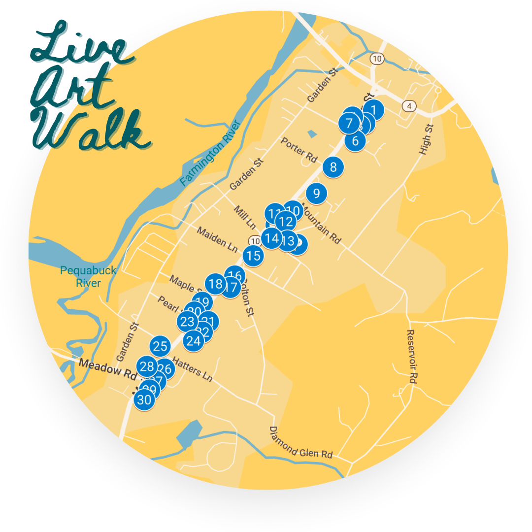 Map of Fort Worth with blue numbered markers indicating points of interest along a walking route, with streets, rivers, and landscape features labeled.