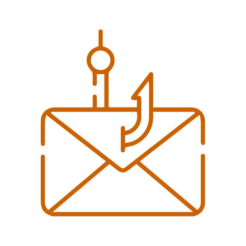 A mail envelope with a fish hook attached, indicating phishing, email scams, and cybersecurity awareness.