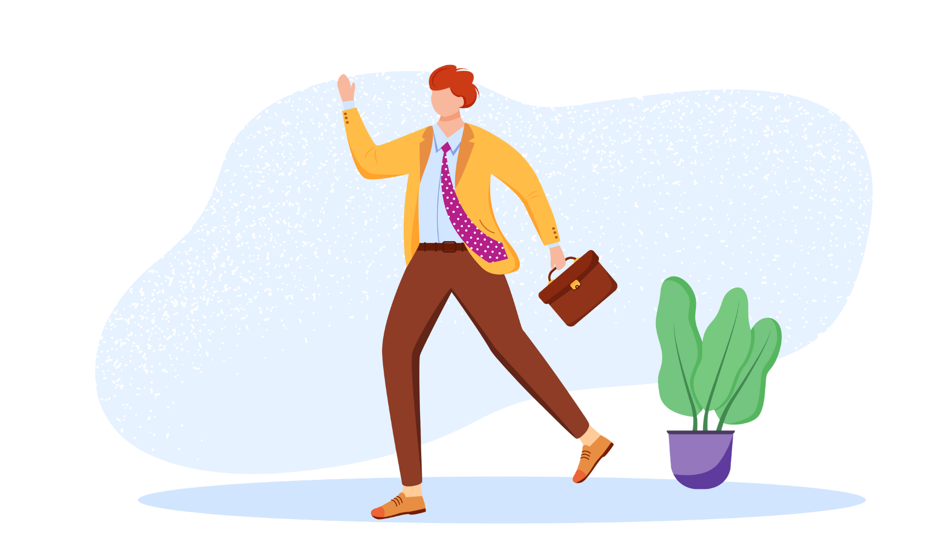 Cybersecurity Worker Leaving The Office.