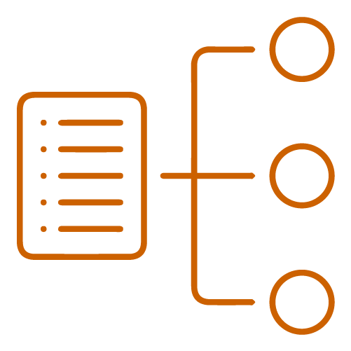 Flowchart with a rectangular box connected to three circles by lines, symbolizing secure process workflows in cybersecurity awareness training.