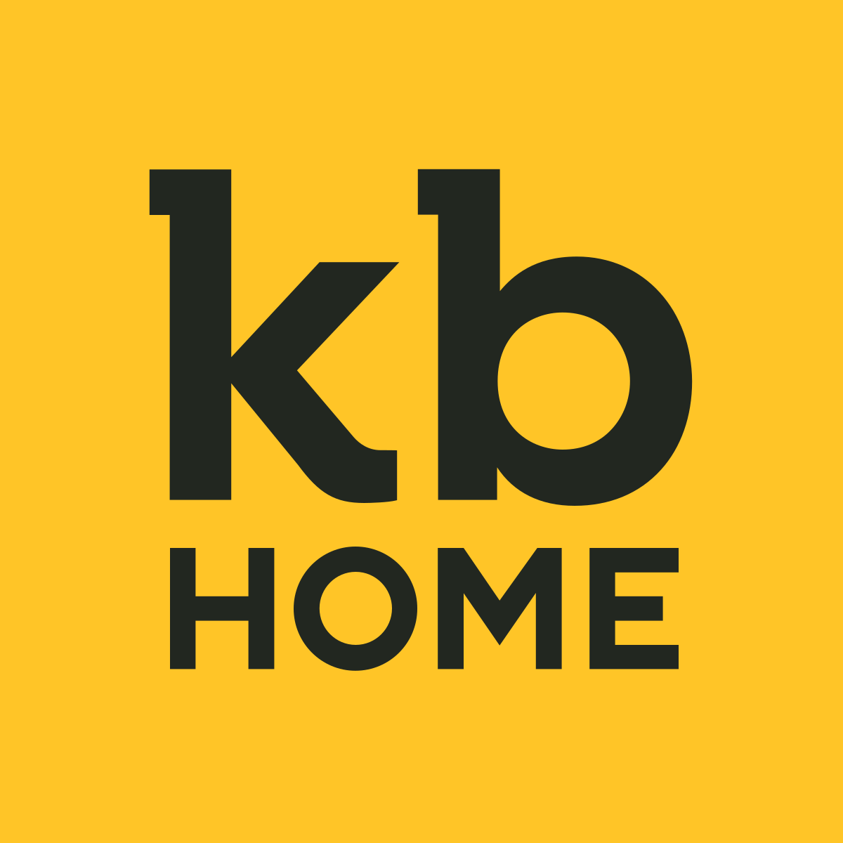 Bold black text on a yellow background reads '1k b HOME'.