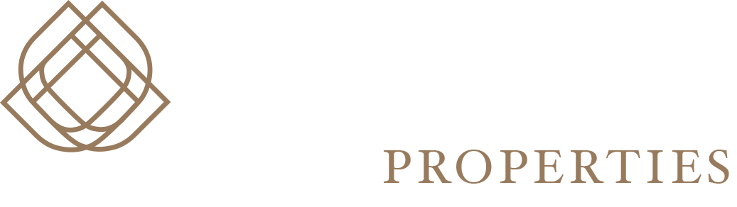 Logo for Devex Properties featuring a stylized geometric design in brown and white text on a black background.