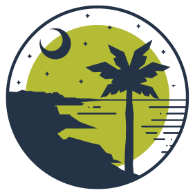 Palm tree and moon icon