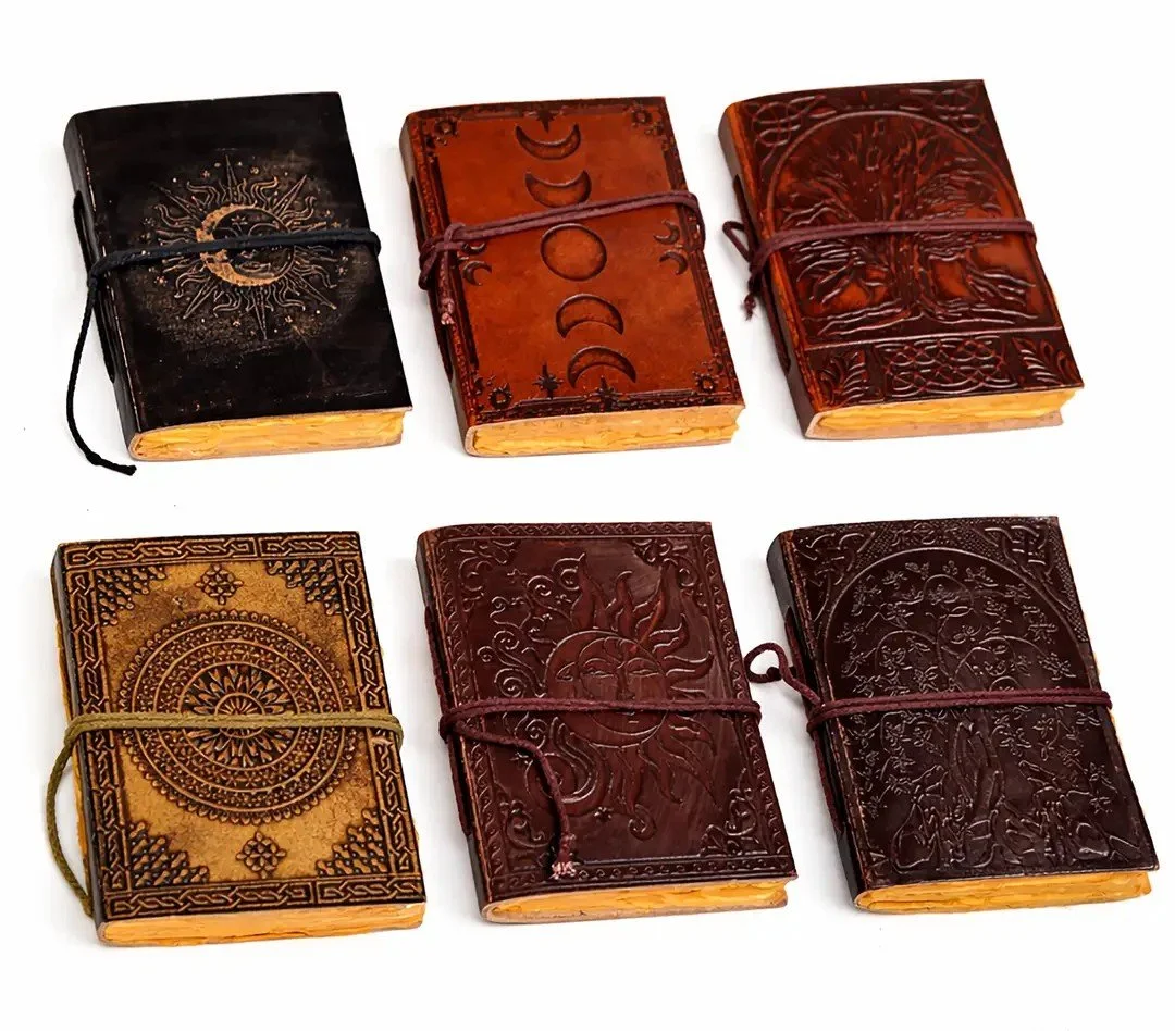 Leather Journal - Embossed String Tie