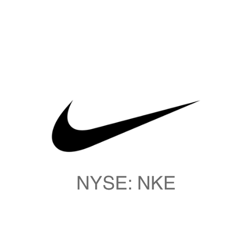 Nike logo with NYSE: NKE stock ticker