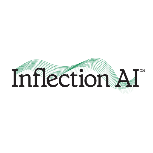 Logo for Inflection AI with green wave design.